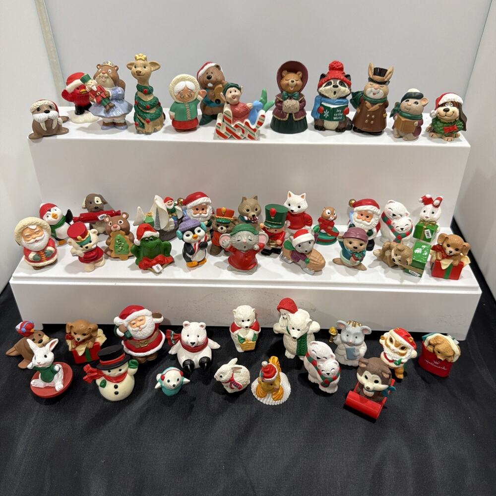 Hallmark Merry Miniatures Christmas Figurines, Lot of 50, Unboxed